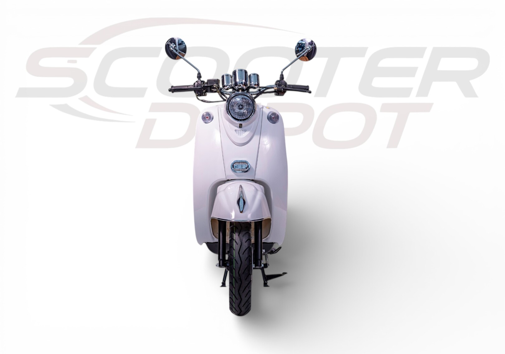 Vue 360° Scooter 50cc vintage RETRO blanc